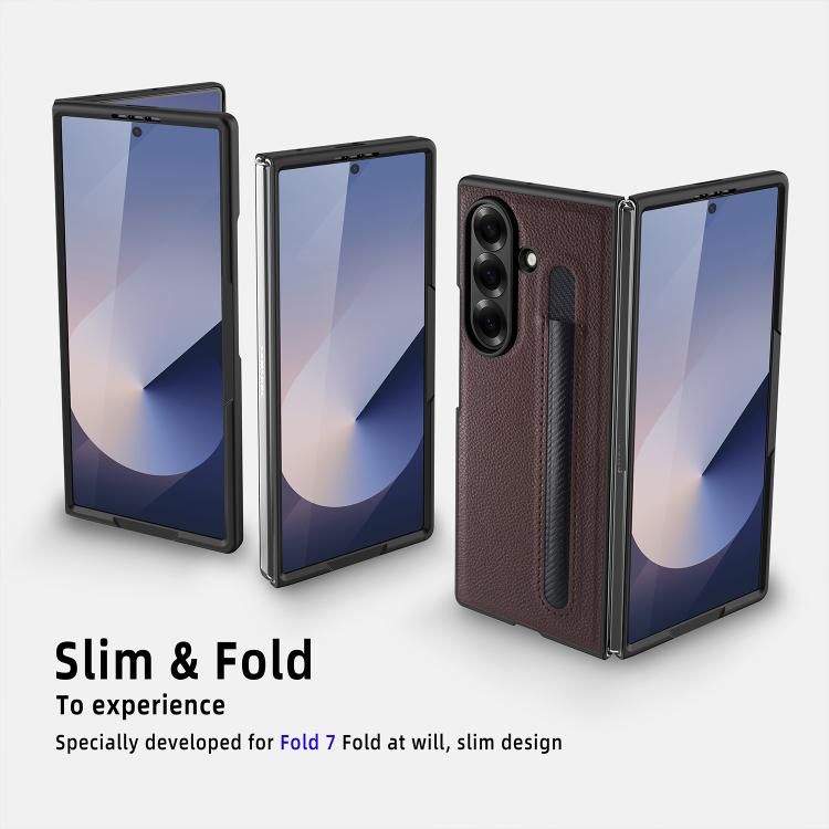 Integrated Litchi Skin Phone Case With Pen Slot, Without Pen