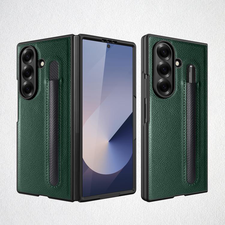 Integrated Litchi Skin Phone Case With Pen Slot, Without Pen