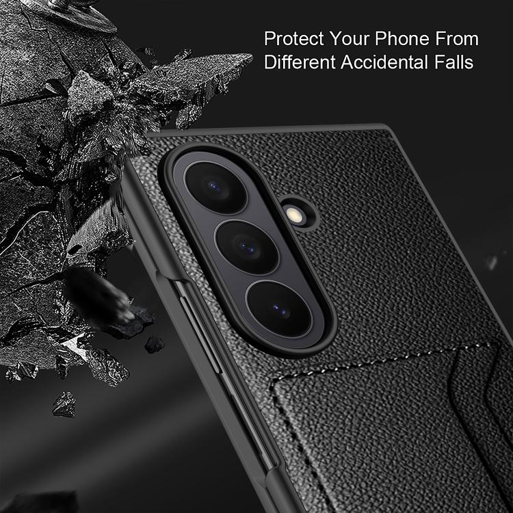 Integrated Webbing Card Slot Litchi Skin Pasting Phone Case