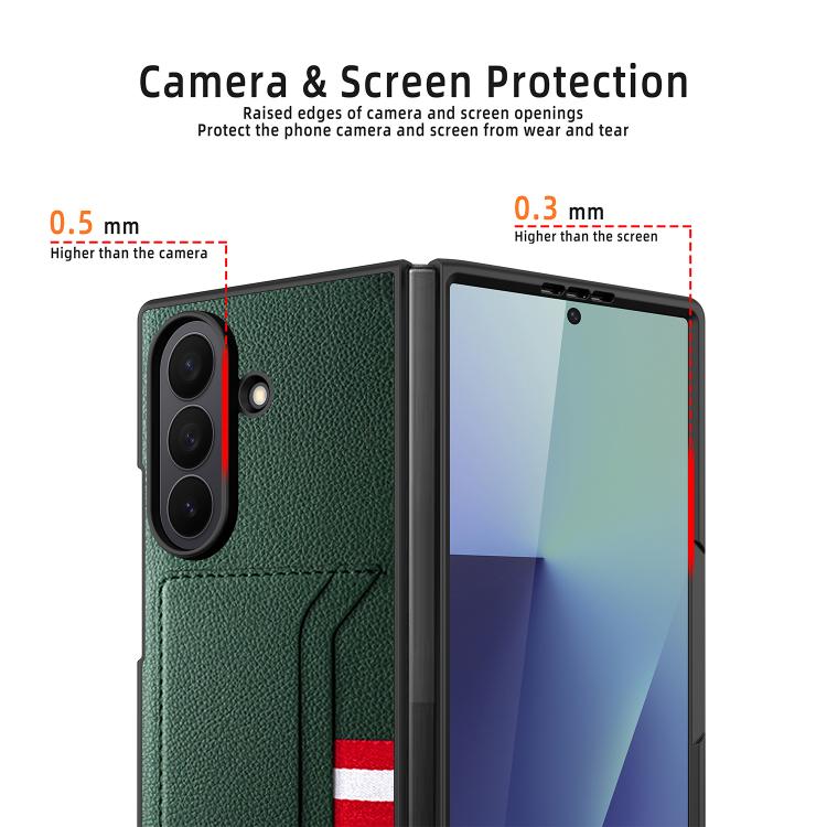 Integrated Webbing Card Slot Litchi Skin Pasting Phone Case