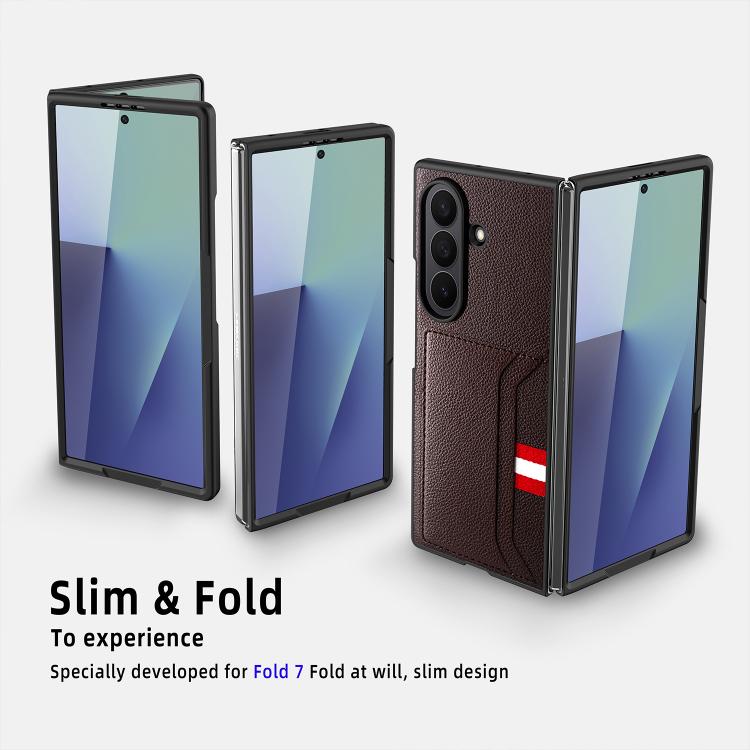 Integrated Webbing Card Slot Litchi Skin Pasting Phone Case