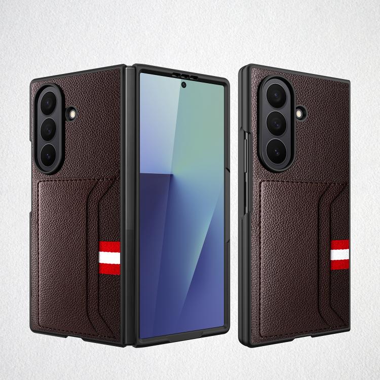 Integrated Webbing Card Slot Litchi Skin Pasting Phone Case