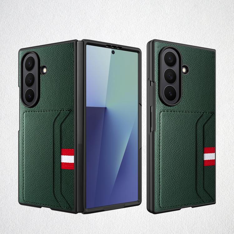 Integrated Webbing Card Slot Litchi Skin Pasting Phone Case