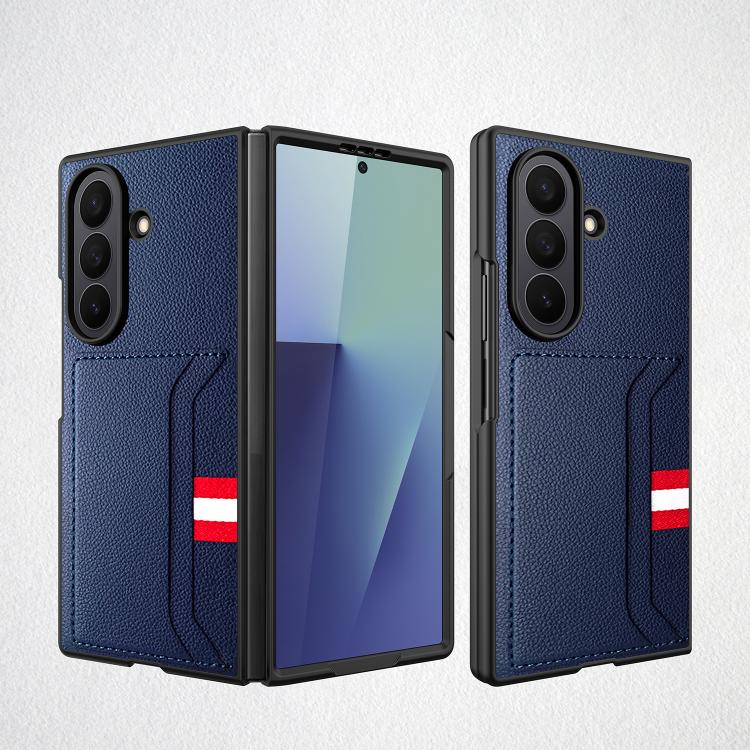 Integrated Webbing Card Slot Litchi Skin Pasting Phone Case