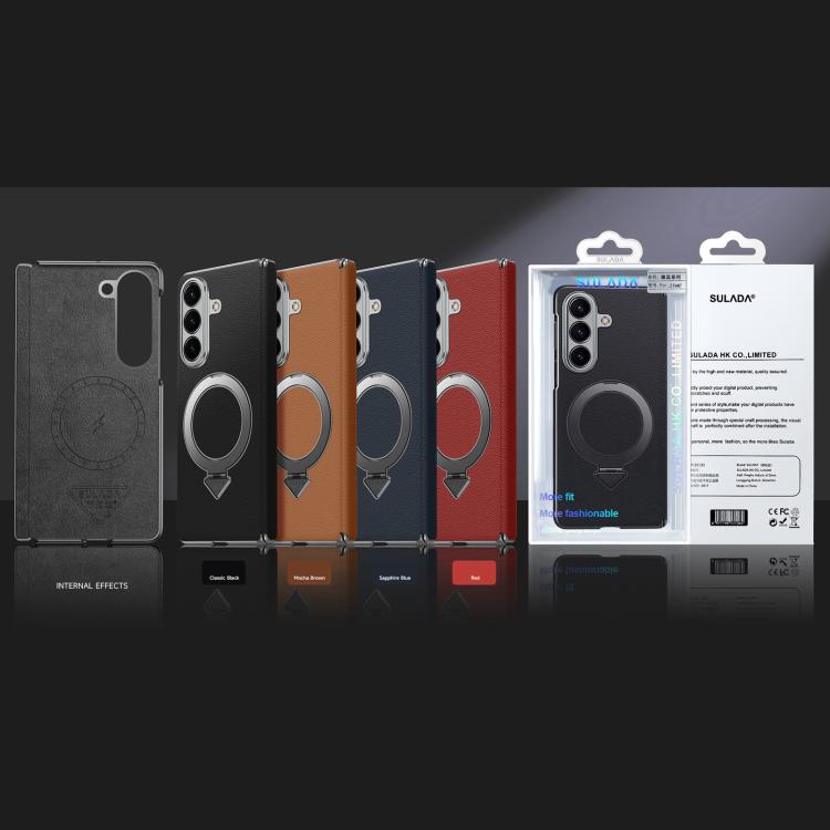 SULADA Top Grain Leather MagSafe Magnetic Holder Phone Case