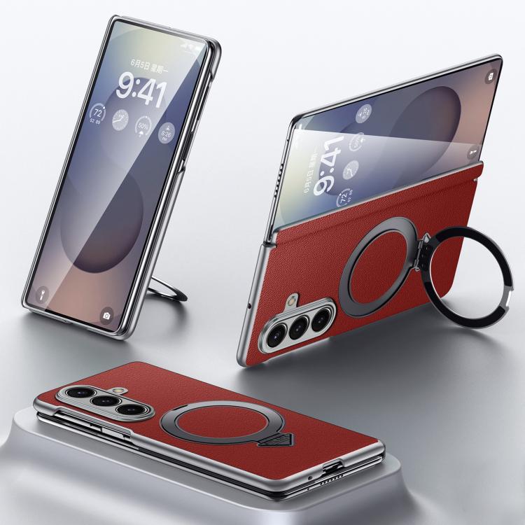 SULADA Top Grain Leather MagSafe Magnetic Holder Phone Case