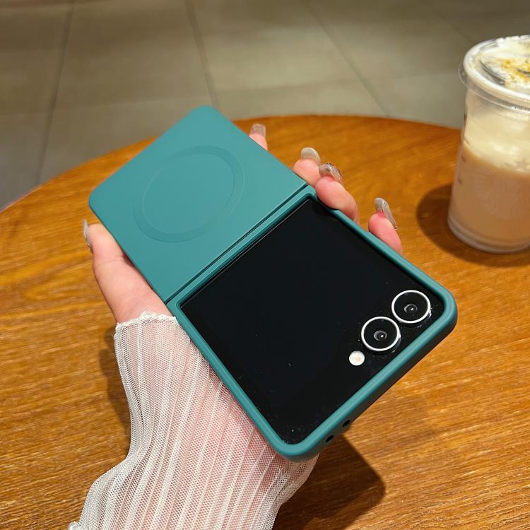 Solid Color Liquid Silicone MagSafe Magnetic Phone Case