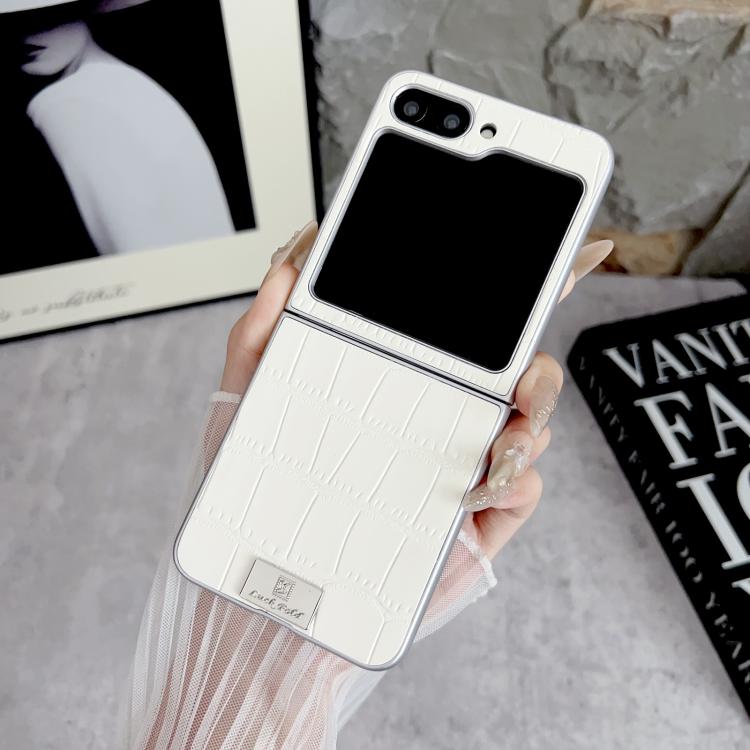 Silver Edge Crocodile Pattern Foldable Phone Case