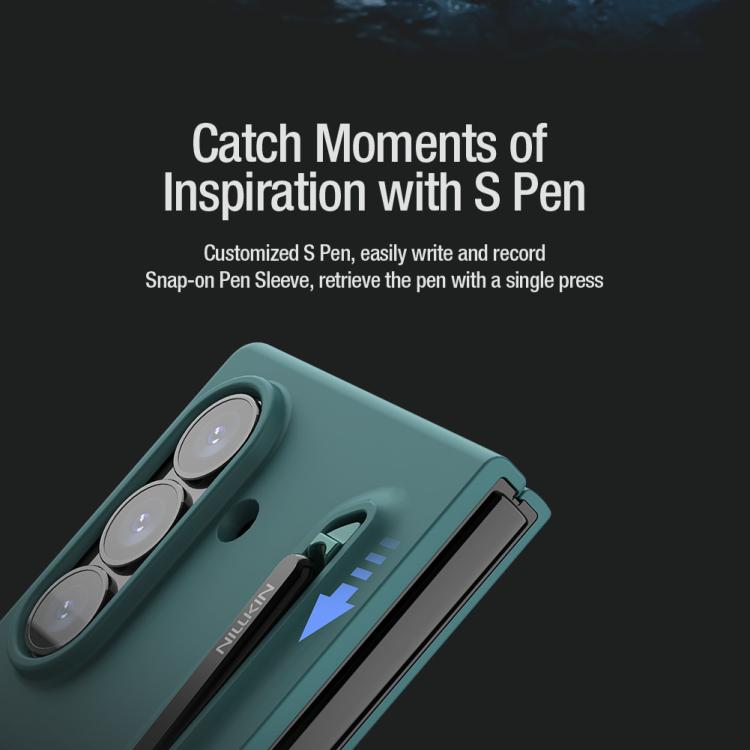 NILLKIN Fold Liquid Silicone PC Phone Case with Stylus