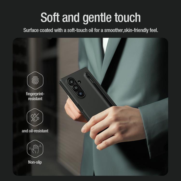 NILLKIN Fold Liquid Silicone PC Phone Case with Stylus