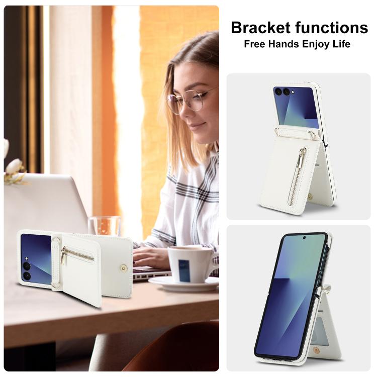 Zipper Wallet Card Slot Leather Phone Case with Crossbody Strap