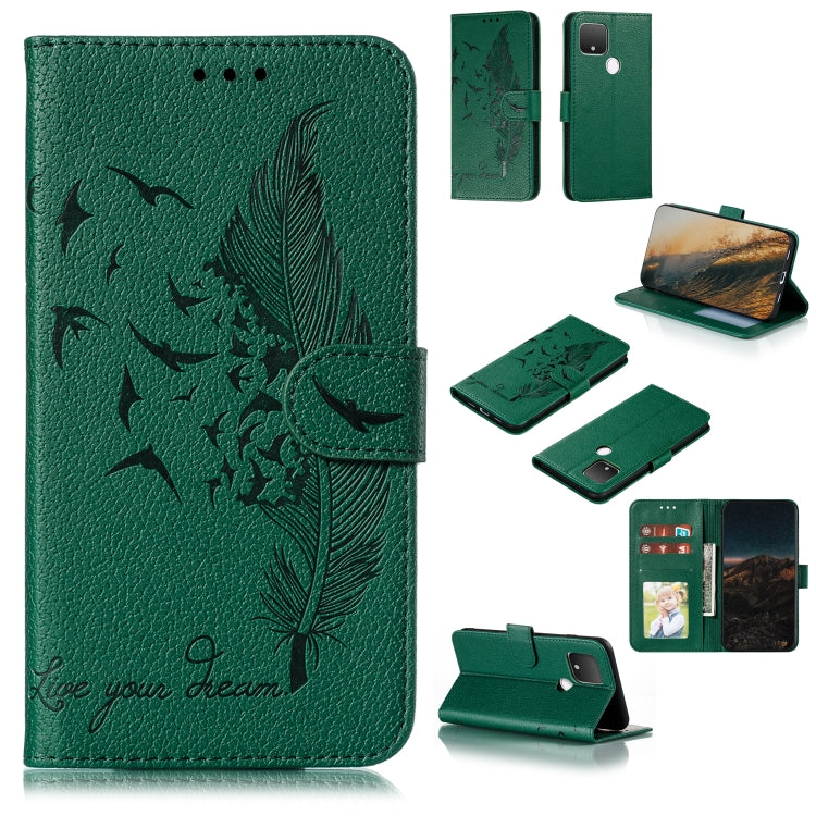 Feather Pattern Litchi Texture Horizontal Flip Leather Case with Wallet & Holder & Card Slots, For Google Pixel 5, For Motorola Moto G5 Plus 5G, For Google Pixel 5 XL, For Motorola Moto G Power
