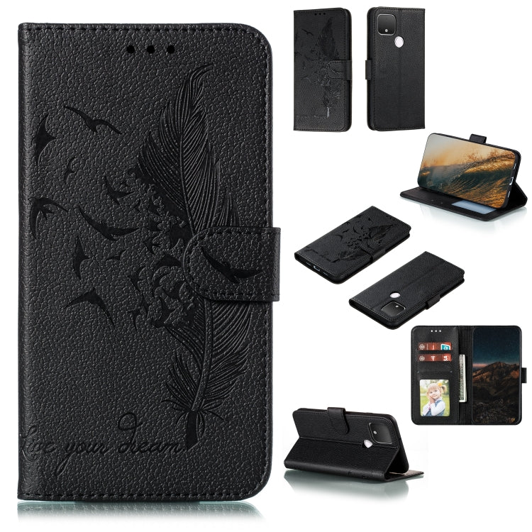 Feather Pattern Litchi Texture Horizontal Flip Leather Case with Wallet & Holder & Card Slots, For Google Pixel 5, For Motorola Moto G5 Plus 5G, For Google Pixel 5 XL, For Motorola Moto G Power