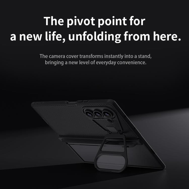 NILLKIN Black Mirror Prop CD Texture Transparent Mirror Cover Phone Case with Stylus