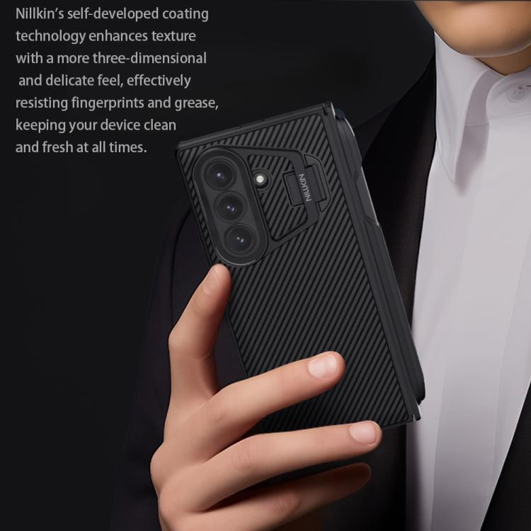 NILLKIN Black Mirror Prop CD Texture Transparent Mirror Cover Phone Case with Stylus