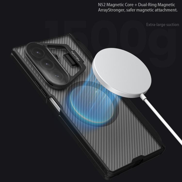 NILLKIN CamShield Prop Transparent Mirror Cover MagSafe Magnetic Translucent PC Phone Case with Stylus