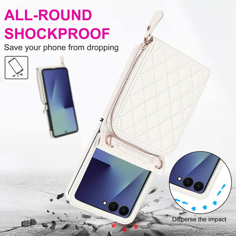 Large Zipper Card Slot Leather Phone Case with Crossbody Strap