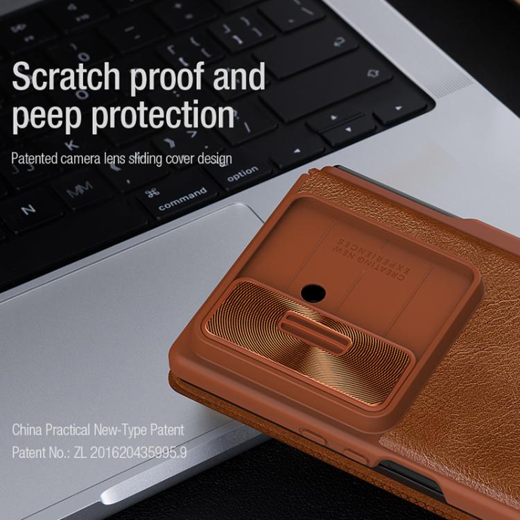 NILLKIN QIN Series Pro Sliding Camera Cover Design Leather Phone Case with Stylus