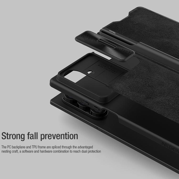 NILLKIN QIN Series Pro Sliding Camera Cover Design Leather Phone Case with Stylus