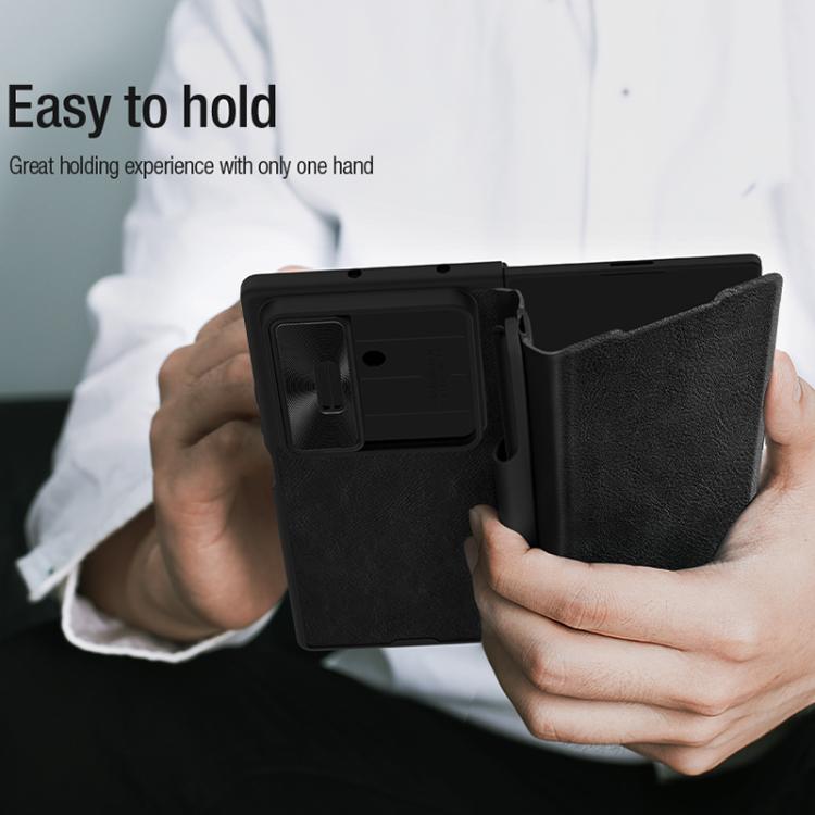 NILLKIN QIN Series Pro Sliding Camera Cover Design Leather Phone Case with Stylus