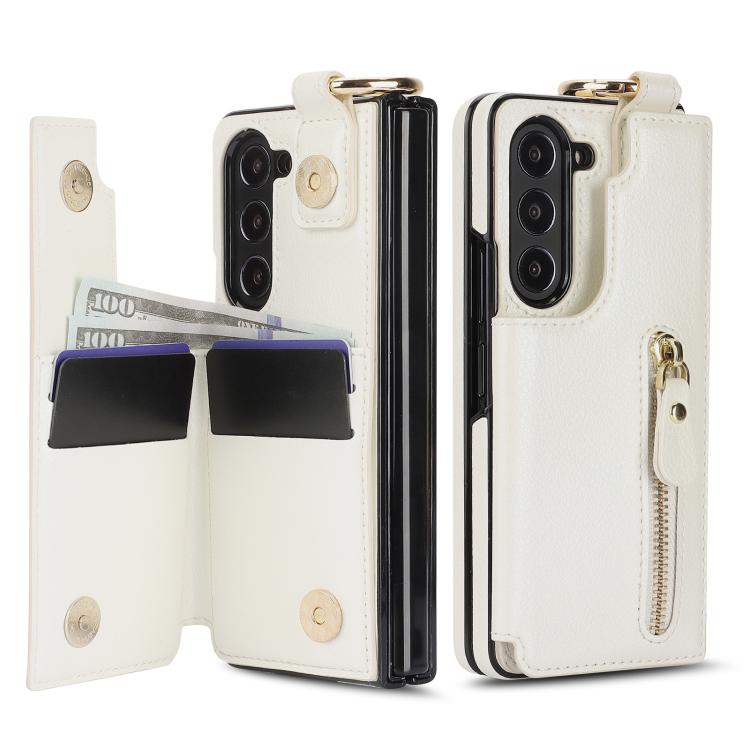 Litchi Texture Ring Zipper Double Buckle Leather Phone Case