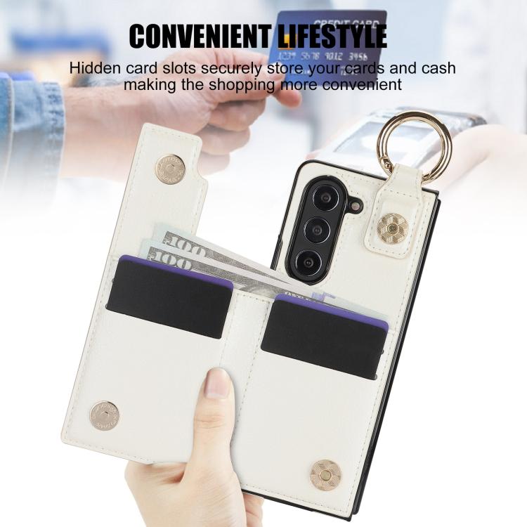 Litchi Texture Ring Zipper Double Buckle Leather Phone Case
