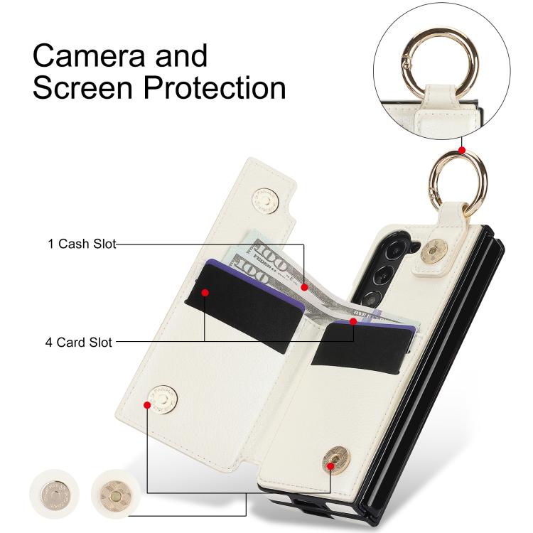 Litchi Texture Ring Zipper Double Buckle Leather Phone Case