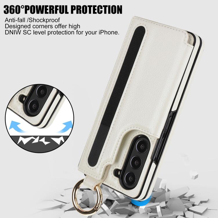 Litchi Texture Double Buckle Leather Phone Case with Pen Slot