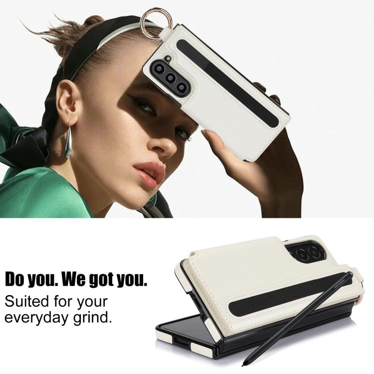 Litchi Texture Double Buckle Leather Phone Case with Pen Slot