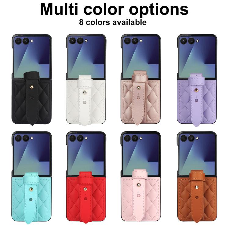 Rhombic Texture Wristband PU Phone Case