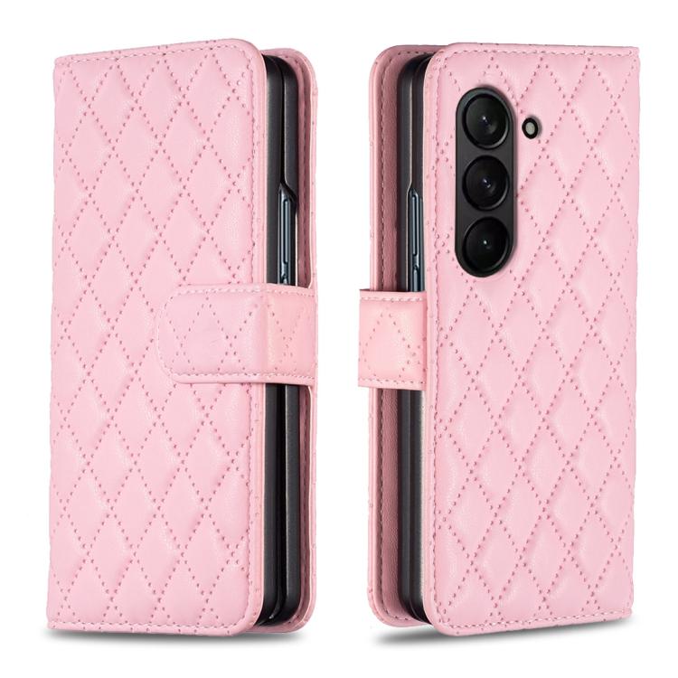 Diamond Lattice Wallet Flip Leather Phone Case