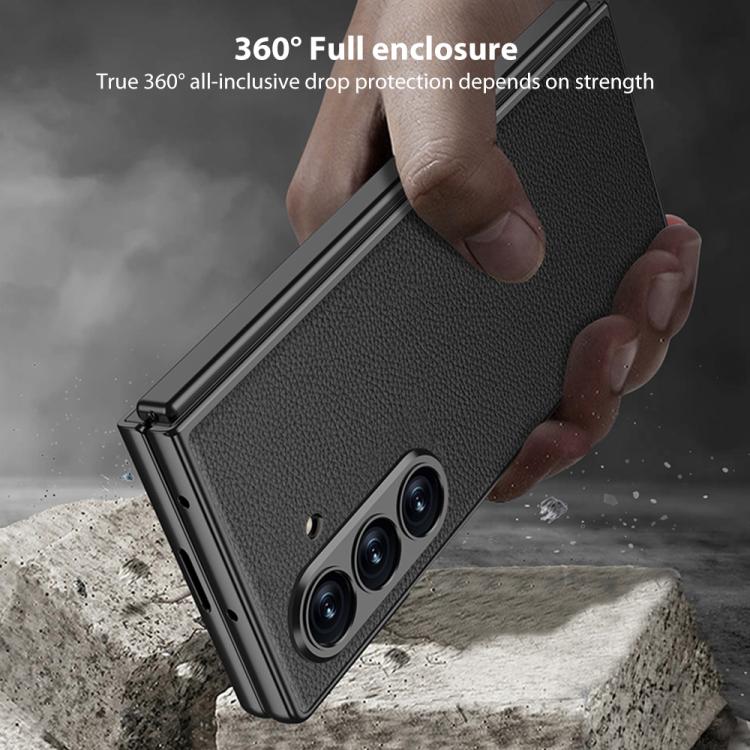GKK Integrated Metal Paint Skin Feel Leather Full Coverage Phone Case