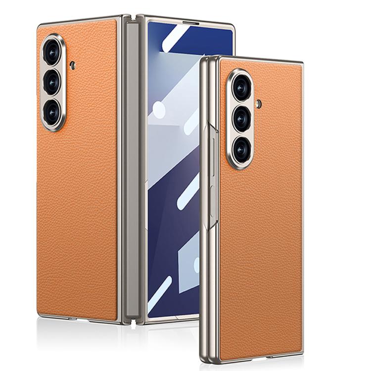 GKK Integrated Metal Paint Skin Feel Leather Full Coverage Phone Case