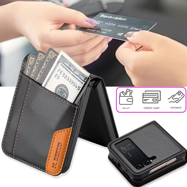 N.BEKUS P3 RFID Stitching Magnetic Flip Leather Phone Case