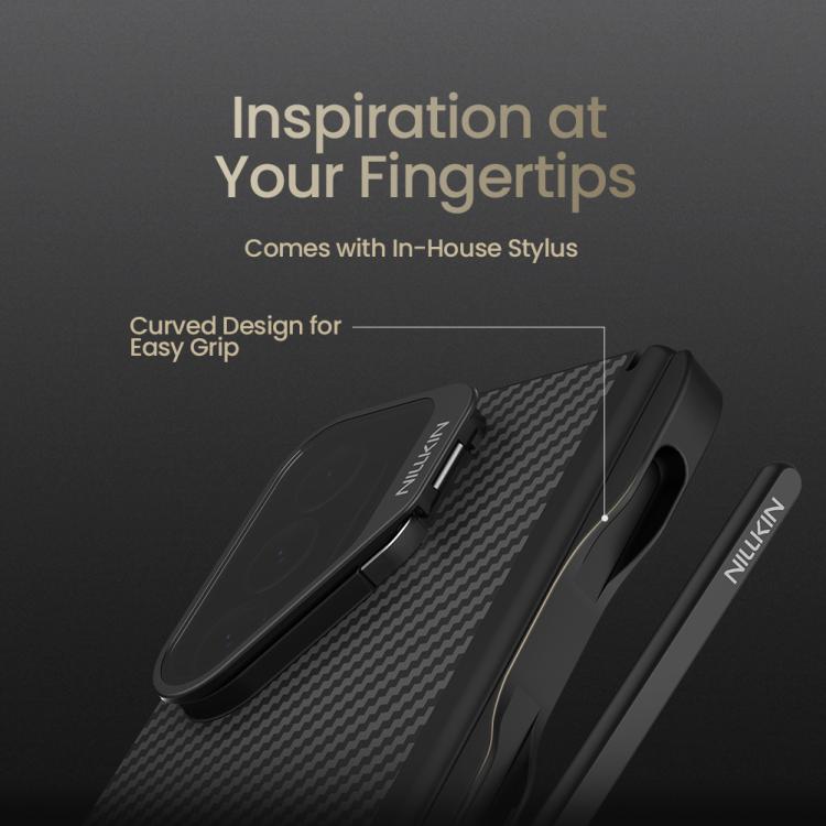 NILLKIN Aramid Fiber Transparent Mirror Cover Magnetic Version Phone Case with Stylus