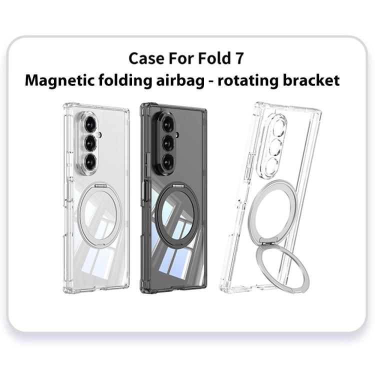 GKK Magnetic Hinge Folding Airbag Full Cover Phone Case with Rotating Bracket