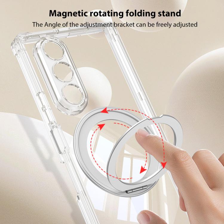 GKK Magnetic Hinge Folding Airbag Full Cover Phone Case with Rotating Bracket