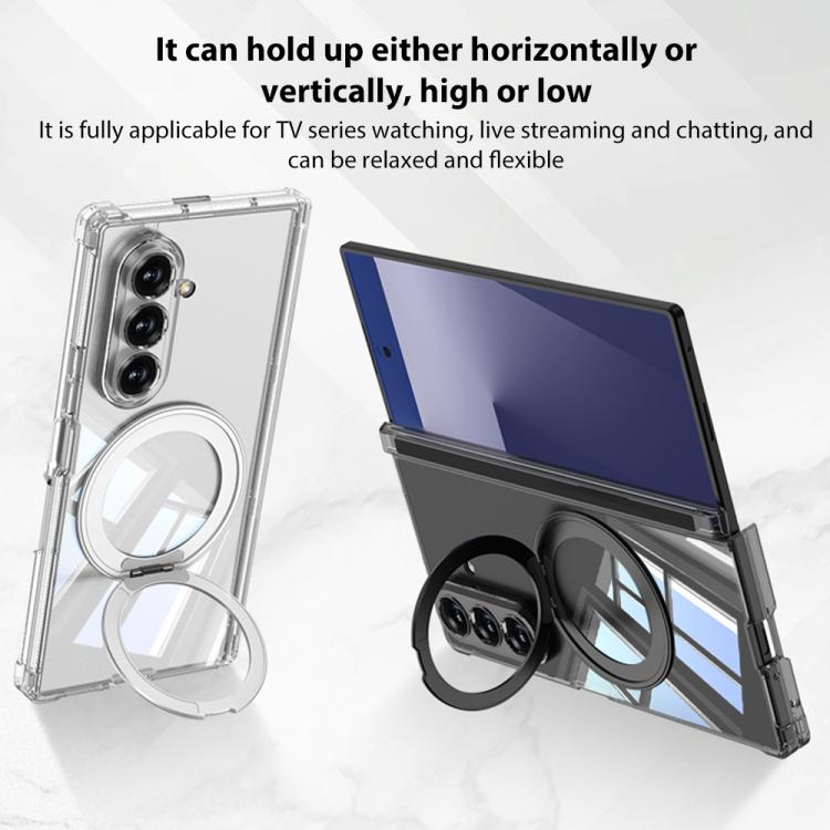 GKK Magnetic Hinge Folding Airbag Full Cover Phone Case with Rotating Bracket