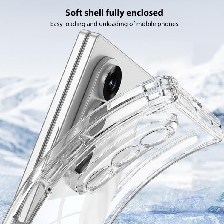 GKK Magnetic Hinge Folding Airbag Full Cover Phone Case with Rotating Bracket