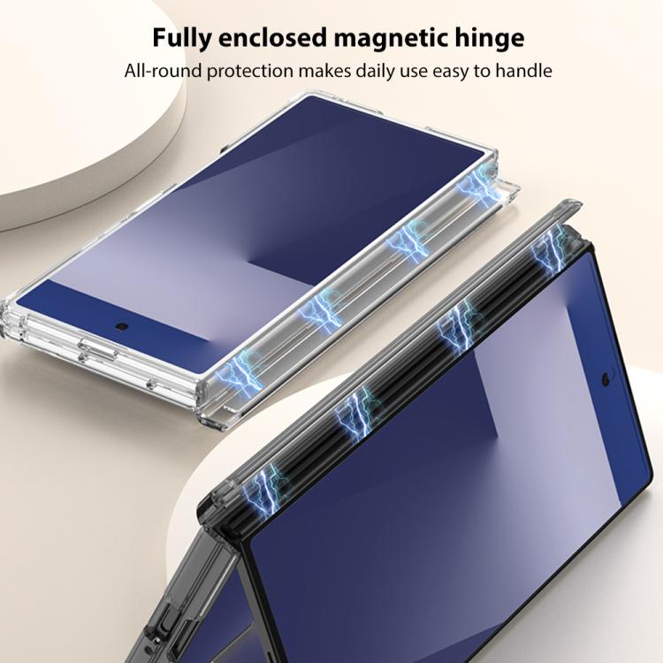 GKK Magnetic Hinge Folding Airbag Full Cover Phone Case with Rotating Bracket