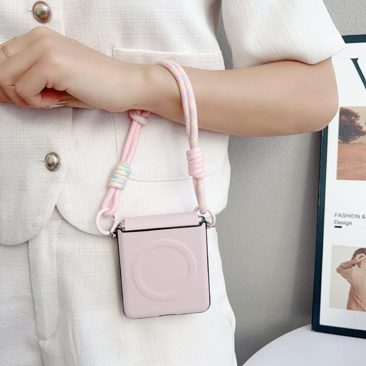 Side Buckle MagSafe Leather Texture Phone Case with Strap / Holder