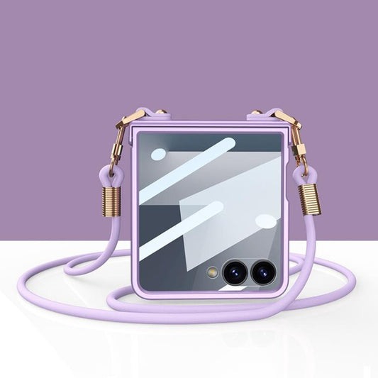 GKK Integrated Ultra-thin Full Cover Hinge Crossbody Strap Phone Case