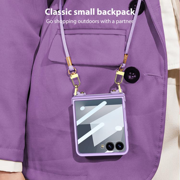 GKK Integrated Ultra-thin Full Cover Hinge Crossbody Strap Phone Case