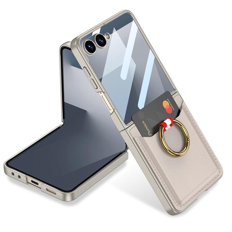 GKK Integrated Ultra-thin Leather Card Slots Phone Case with Ring Holder