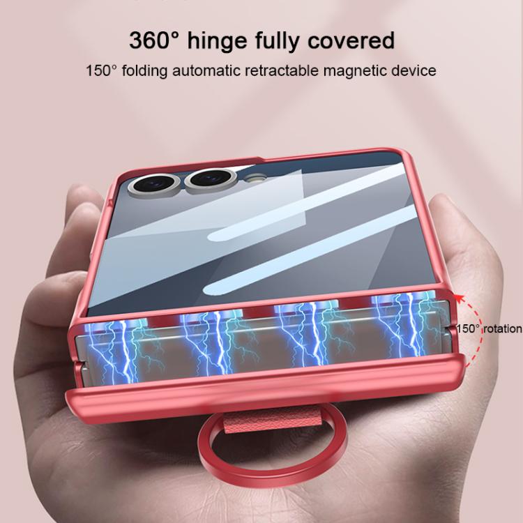 GKK Integrated Magnetic Folding Full Cover Phone Case with D-Cross Ring