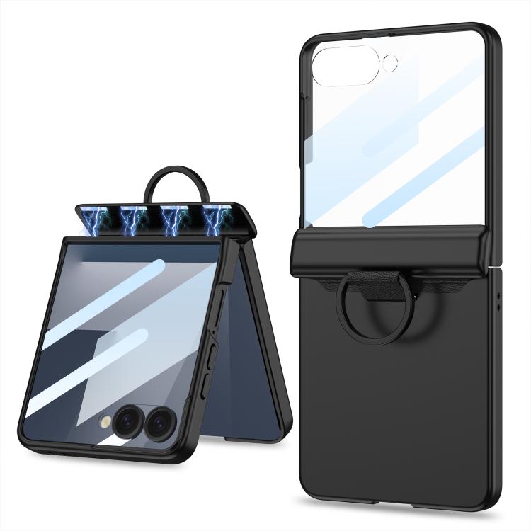 GKK Integrated Magnetic Folding Full Cover Phone Case with D-Cross Ring