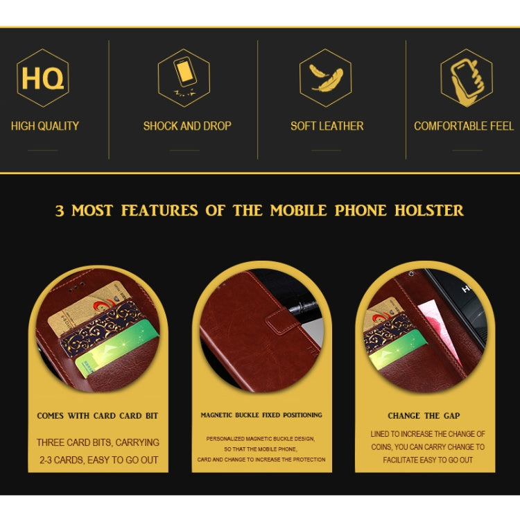 idewei Crazy Horse Texture Horizontal Flip Leather Case with Holder & Card Slots & Wallet, For Nokia 3.4, For Nokia C3, For OnePlus 8T