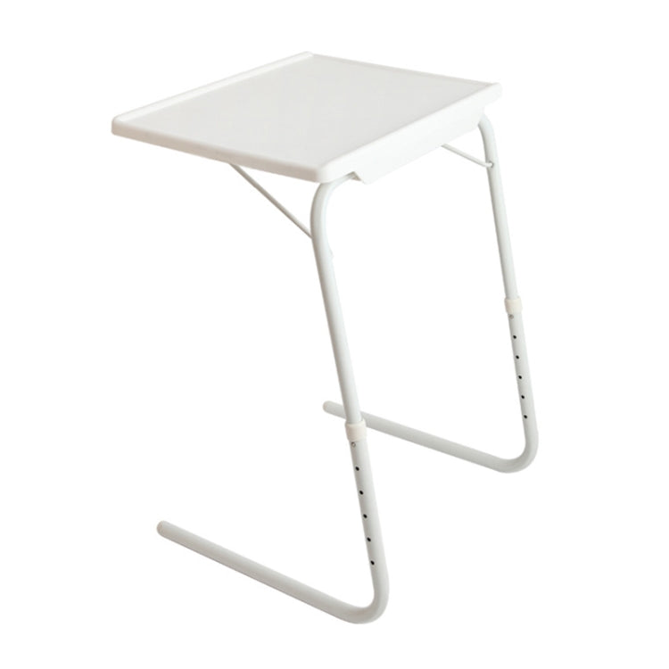 Plastic Pad Steel Tube Bracket Liftable Foldable Portable Multi-purpose Laptop Table, Adjustable Height: 52-72cm, Adjustable Angle: 30 Degrees / 60 Degrees / 90 Degrees, Adjustable Height: 52-72cm White