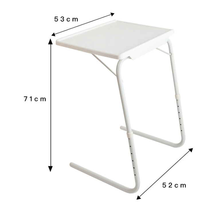 Plastic Pad Steel Tube Bracket Liftable Foldable Portable Multi-purpose Laptop Table, Adjustable Height: 52-72cm, Adjustable Angle: 30 Degrees / 60 Degrees / 90 Degrees, Adjustable Height: 52-72cm White