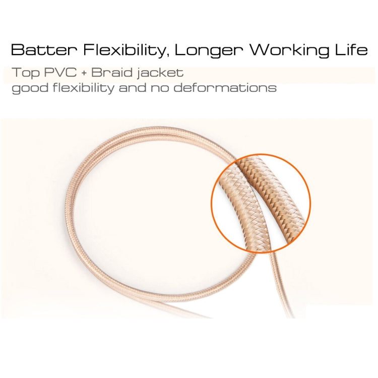 3A Woven Style Metal Head 8 Pin to USB Charge Data Cable, Cable Length: 1m, 1m 8 Pin